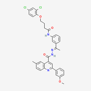 4-(2,4-dichlorophenoxy)-N-[3-(N-{[2-(3-methoxyphenyl)-6-methyl-4-quinolinyl]carbonyl}ethanehydrazonoyl)phenyl]butanamide