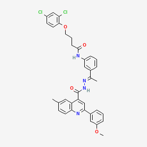 molecular formula C36H32Cl2N4O4 B5984383 4-(2,4-dichlorophenoxy)-N-[3-(N-{[2-(3-methoxyphenyl)-6-methyl-4-quinolinyl]carbonyl}ethanehydrazonoyl)phenyl]butanamide 