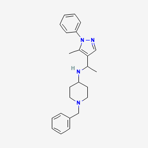 molecular formula C24H30N4 B5984395 1-benzyl-N-[1-(5-methyl-1-phenyl-1H-pyrazol-4-yl)ethyl]-4-piperidinamine 