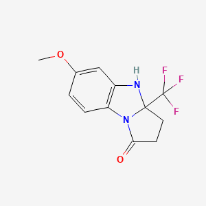 molecular formula C12H11F3N2O2 B598440 6-Methoxy-3a-(trifluoromethyl)-2,3,3a,4-tetrahydro-1H-benzo[d]pyrrolo[1,2-a]imidazol-1-one CAS No. 1200120-81-5