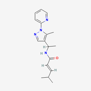 molecular formula C17H22N4O B5984431 (2E)-4-methyl-N-{1-[5-methyl-1-(2-pyridinyl)-1H-pyrazol-4-yl]ethyl}-2-pentenamide 