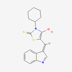 molecular formula C18H18N2OS2 B5984465 3-cyclohexyl-5-(1H-indol-3-ylmethylene)-2-thioxo-1,3-thiazolidin-4-one 