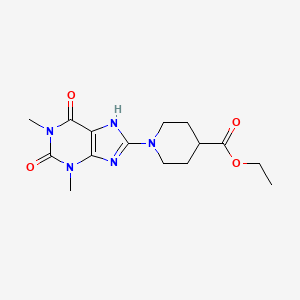 molecular formula C15H21N5O4 B5984468 ethyl 1-(1,3-dimethyl-2,6-dioxo-2,3,6,7-tetrahydro-1H-purin-8-yl)-4-piperidinecarboxylate 