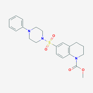 molecular formula C21H25N3O4S B5984518 methyl 6-[(4-phenylpiperazin-1-yl)sulfonyl]-3,4-dihydroquinoline-1(2H)-carboxylate 
