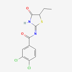 molecular formula C12H10Cl2N2O2S B5984520 3,4-dichloro-N-(5-ethyl-4-oxo-4,5-dihydro-1,3-thiazol-2-yl)benzamide 