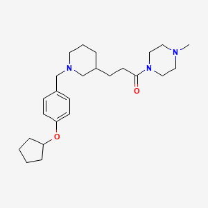 molecular formula C25H39N3O2 B5984557 1-(3-{1-[4-(cyclopentyloxy)benzyl]-3-piperidinyl}propanoyl)-4-methylpiperazine 