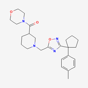 molecular formula C25H34N4O3 B5984581 4-{[1-({3-[1-(4-methylphenyl)cyclopentyl]-1,2,4-oxadiazol-5-yl}methyl)-3-piperidinyl]carbonyl}morpholine 
