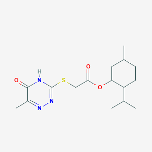 molecular formula C16H25N3O3S B5984598 2-isopropyl-5-methylcyclohexyl [(6-methyl-5-oxo-4,5-dihydro-1,2,4-triazin-3-yl)thio]acetate 