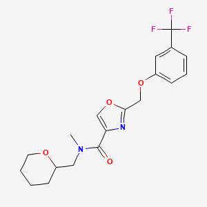 N-methyl-N-(tetrahydro-2H-pyran-2-ylmethyl)-2-{[3-(trifluoromethyl)phenoxy]methyl}-1,3-oxazole-4-carboxamide