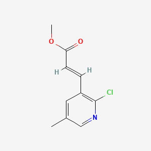 molecular formula C10H10ClNO2 B598461 (E)-甲基3-(2-氯-5-甲基吡啶-3-基)-丙烯酸酯 CAS No. 1198401-58-9
