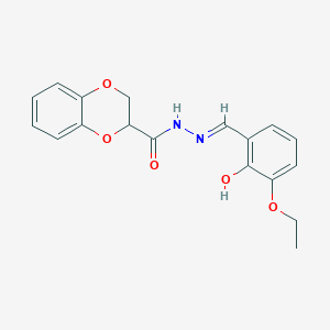 molecular formula C18H18N2O5 B5984611 N'-(3-ethoxy-2-hydroxybenzylidene)-2,3-dihydro-1,4-benzodioxine-2-carbohydrazide 