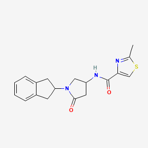 molecular formula C18H19N3O2S B5984613 N-[1-(2,3-dihydro-1H-inden-2-yl)-5-oxo-3-pyrrolidinyl]-2-methyl-1,3-thiazole-4-carboxamide 