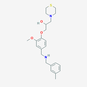 molecular formula C23H32N2O3S B5984617 1-(2-methoxy-4-{[(3-methylbenzyl)amino]methyl}phenoxy)-3-(4-thiomorpholinyl)-2-propanol 