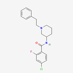 4-chloro-2-fluoro-N-[1-(2-phenylethyl)-3-piperidinyl]benzamide