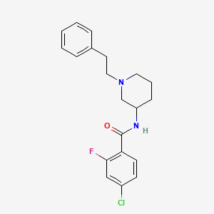 molecular formula C20H22ClFN2O B5984621 4-chloro-2-fluoro-N-[1-(2-phenylethyl)-3-piperidinyl]benzamide 