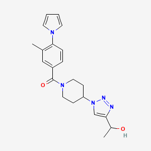 molecular formula C21H25N5O2 B5984644 1-(1-{1-[3-methyl-4-(1H-pyrrol-1-yl)benzoyl]-4-piperidinyl}-1H-1,2,3-triazol-4-yl)ethanol 