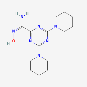 molecular formula C14H23N7O B5984656 N'-hydroxy-4,6-dipiperidin-1-yl-1,3,5-triazine-2-carboximidamide 