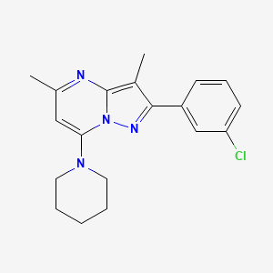 molecular formula C19H21ClN4 B5984666 2-(3-chlorophenyl)-3,5-dimethyl-7-(1-piperidinyl)pyrazolo[1,5-a]pyrimidine 