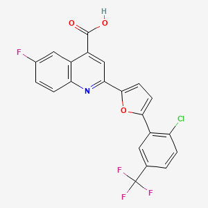 2-{5-[2-chloro-5-(trifluoromethyl)phenyl]-2-furyl}-6-fluoroquinoline-4-carboxylic acid