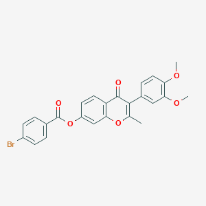 molecular formula C25H19BrO6 B5984701 3-(3,4-dimethoxyphenyl)-2-methyl-4-oxo-4H-chromen-7-yl 4-bromobenzoate 