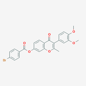 3-(3,4-dimethoxyphenyl)-2-methyl-4-oxo-4H-chromen-7-yl 4-bromobenzoate