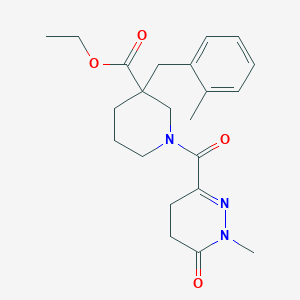 ethyl 3-(2-methylbenzyl)-1-[(1-methyl-6-oxo-1,4,5,6-tetrahydro-3-pyridazinyl)carbonyl]-3-piperidinecarboxylate