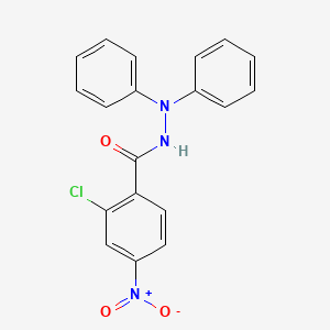 molecular formula C19H14ClN3O3 B5984736 2-chloro-4-nitro-N',N'-diphenylbenzohydrazide 