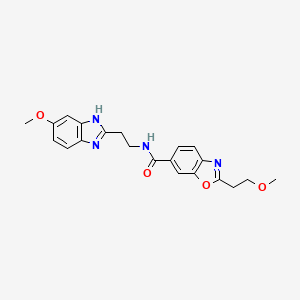 molecular formula C21H22N4O4 B5984741 N-[2-(6-methoxy-1H-benzimidazol-2-yl)ethyl]-2-(2-methoxyethyl)-1,3-benzoxazole-6-carboxamide 