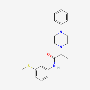 molecular formula C20H25N3OS B5984776 N-[3-(methylthio)phenyl]-2-(4-phenyl-1-piperazinyl)propanamide 