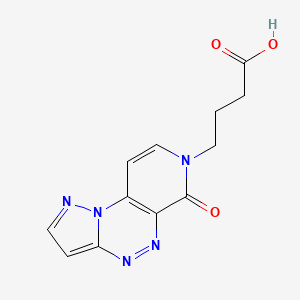 molecular formula C12H11N5O3 B5984784 4-(6-oxopyrazolo[5,1-c]pyrido[4,3-e][1,2,4]triazin-7(6H)-yl)butanoic acid 