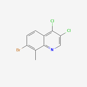 molecular formula C10H6BrCl2N B598480 7-Bromo-3,4-dichloro-8-methylquinoline CAS No. 1204810-11-6