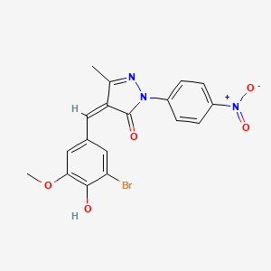 molecular formula C18H14BrN3O5 B5984804 4-(3-bromo-4-hydroxy-5-methoxybenzylidene)-5-methyl-2-(4-nitrophenyl)-2,4-dihydro-3H-pyrazol-3-one 