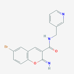 molecular formula C16H12BrN3O2 B5984810 6-bromo-2-imino-N-(3-pyridinylmethyl)-2H-chromene-3-carboxamide 