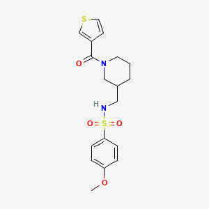 molecular formula C18H22N2O4S2 B5984818 4-methoxy-N-{[1-(3-thienylcarbonyl)-3-piperidinyl]methyl}benzenesulfonamide 