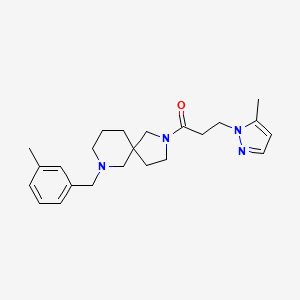 molecular formula C23H32N4O B5984826 7-(3-methylbenzyl)-2-[3-(5-methyl-1H-pyrazol-1-yl)propanoyl]-2,7-diazaspiro[4.5]decane 