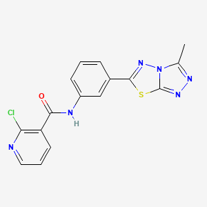 molecular formula C16H11ClN6OS B5984829 2-chloro-N-[3-(3-methyl[1,2,4]triazolo[3,4-b][1,3,4]thiadiazol-6-yl)phenyl]nicotinamide 