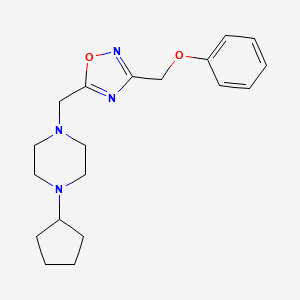 molecular formula C19H26N4O2 B5984843 1-cyclopentyl-4-{[3-(phenoxymethyl)-1,2,4-oxadiazol-5-yl]methyl}piperazine 