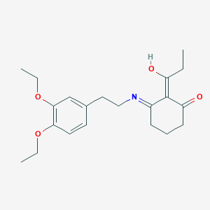 3-{[2-(3,4-diethoxyphenyl)ethyl]amino}-2-propionylcyclohex-2-en-1-one