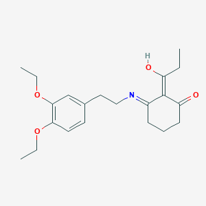 molecular formula C21H29NO4 B5984852 3-{[2-(3,4-diethoxyphenyl)ethyl]amino}-2-propionylcyclohex-2-en-1-one 