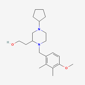 molecular formula C21H34N2O2 B5984866 2-[4-cyclopentyl-1-(4-methoxy-2,3-dimethylbenzyl)-2-piperazinyl]ethanol 