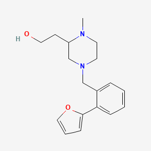 molecular formula C18H24N2O2 B5984899 2-{4-[2-(2-furyl)benzyl]-1-methyl-2-piperazinyl}ethanol 