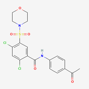 molecular formula C19H18Cl2N2O5S B5984911 N-(4-acetylphenyl)-2,4-dichloro-5-(4-morpholinylsulfonyl)benzamide 