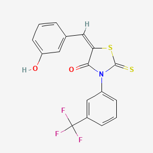 molecular formula C17H10F3NO2S2 B5984934 5-(3-hydroxybenzylidene)-2-thioxo-3-[3-(trifluoromethyl)phenyl]-1,3-thiazolidin-4-one 