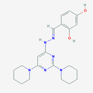 molecular formula C21H28N6O2 B5984941 2,4-dihydroxybenzaldehyde (2,6-di-1-piperidinyl-4-pyrimidinyl)hydrazone 