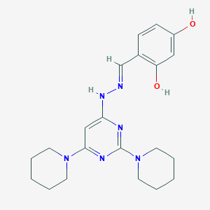 4-[(E)-{2-[2,6-di(piperidin-1-yl)pyrimidin-4-yl]hydrazinylidene}methyl]benzene-1,3-diol