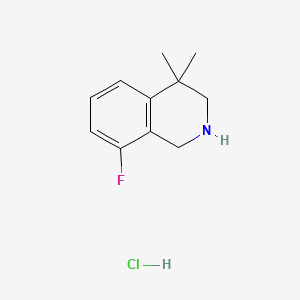 molecular formula C11H15ClFN B598495 8-Fluoro-4,4-dimethyl-1,2,3,4-tetrahydroisoquinoline hydrochloride CAS No. 1203684-76-7