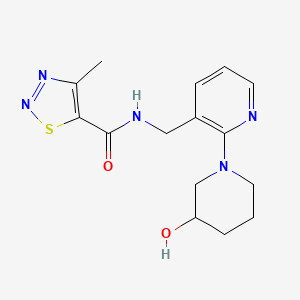 N-{[2-(3-hydroxy-1-piperidinyl)-3-pyridinyl]methyl}-4-methyl-1,2,3-thiadiazole-5-carboxamide