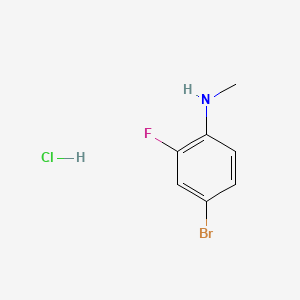 molecular formula C7H8BrClFN B598497 盐酸4-溴-2-氟-N-甲基苯胺 CAS No. 1197930-28-1