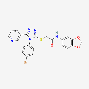 N-1,3-benzodioxol-5-yl-2-{[4-(4-bromophenyl)-5-(3-pyridinyl)-4H-1,2,4-triazol-3-yl]thio}acetamide