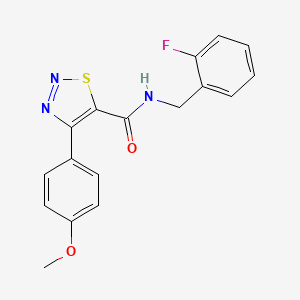 molecular formula C17H14FN3O2S B5984987 N-(2-fluorobenzyl)-4-(4-methoxyphenyl)-1,2,3-thiadiazole-5-carboxamide 